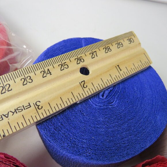 Crepe Paper Red White Blue Streamers 1 3/4" wide variety of lengths Patriotic - Picture 5 of 10